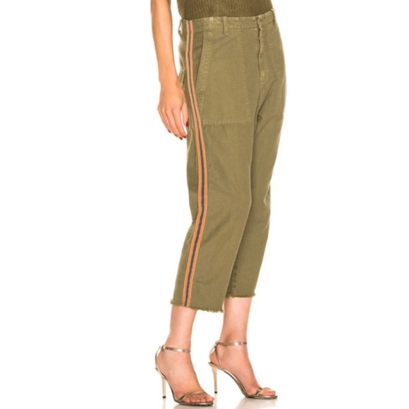 Nili Lotan Luna Drop Crotch Cropped Ankle Pants with Tape Trim, size 0 - Picture 6 of 10